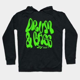 DRUM AND BASS  - Liquid Y2K Font (Lime Green) Hoodie